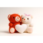 Twin Teddy Bear with Heart Plushy (Contact to customize)